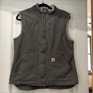 Carhartt Women’s Relaxed Fit Washed Duck Sherpa Lined Mock Neck Vest
